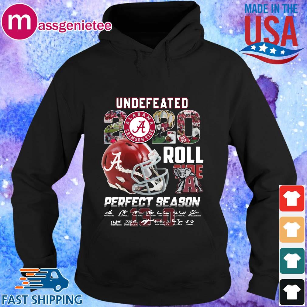 Alabama Crimson Tide undefeated 2020 roll tide perfect season signatures s Hoodie den