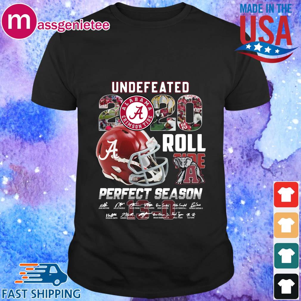 Alabama Crimson Tide undefeated 2020 roll tide perfect season signatures shirt