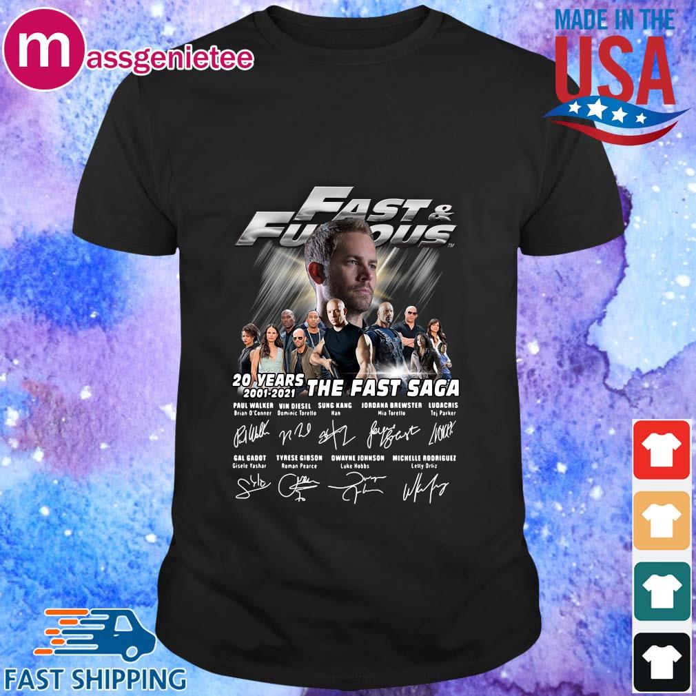 Funny Fast And Furious 20 years 2001-2021 the fast saga signatures shirt