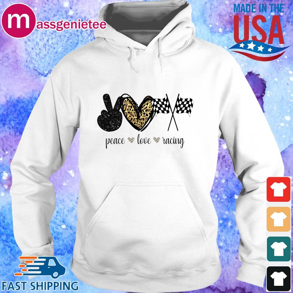 Peace Love Racing Diamond Shirt Hoodie trang