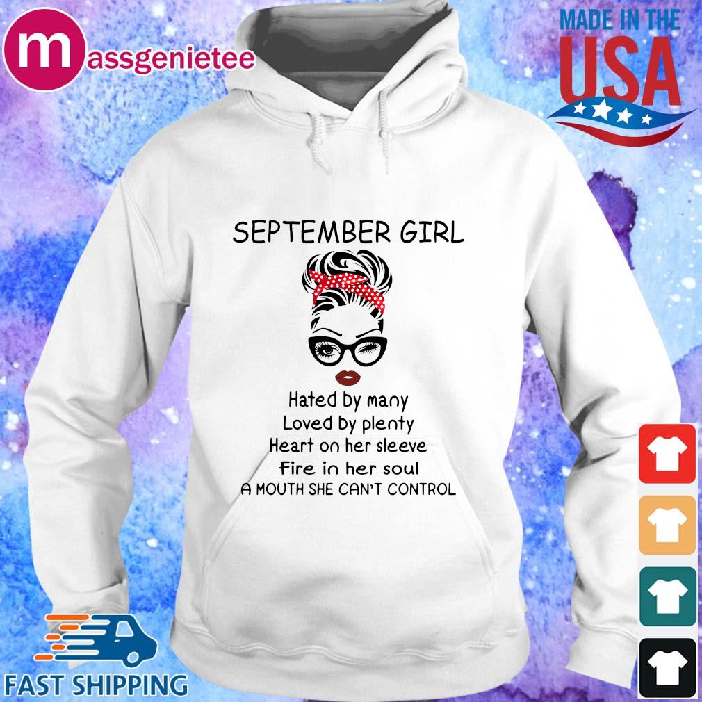 September girl hated by many loved by plenty heart on her sleeve s Hoodie trang