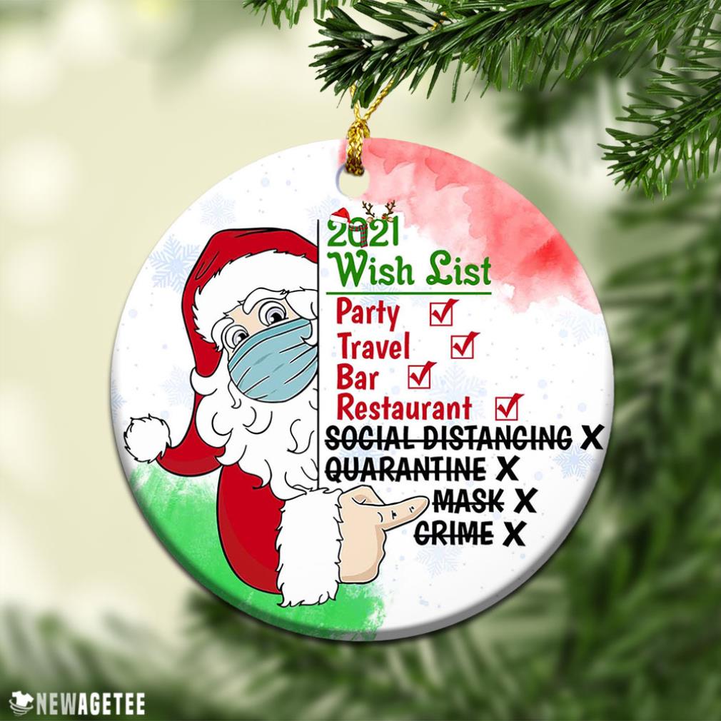 2021 Quarantine Christmas Ornament Santa Funny Mask Tree Xmas Gag Gift Vaccine