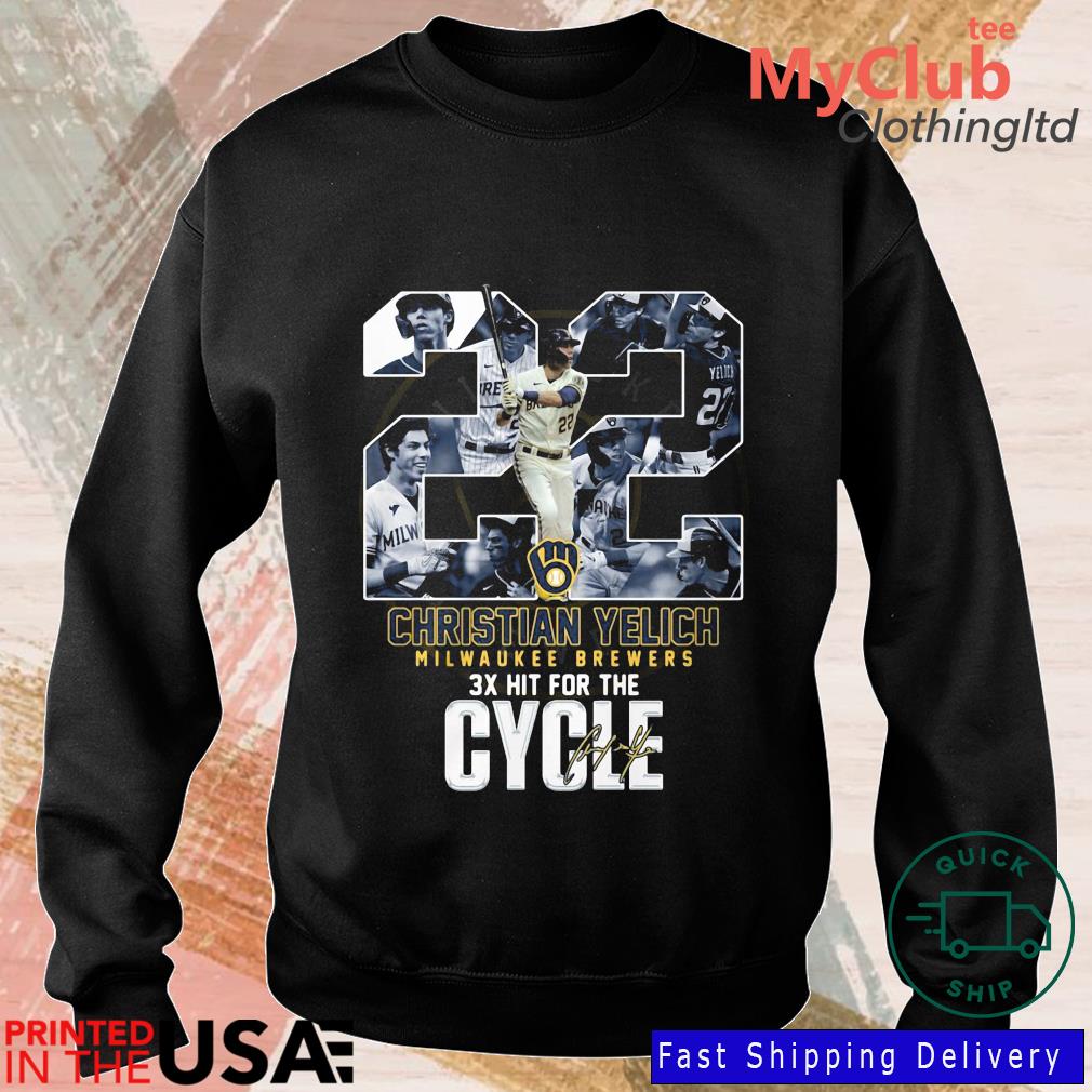 Christian Yelich Milwaukee Brewers 3x Hot For The Cycle Signatures Shirt,  hoodie, sweater, long sleeve and tank top