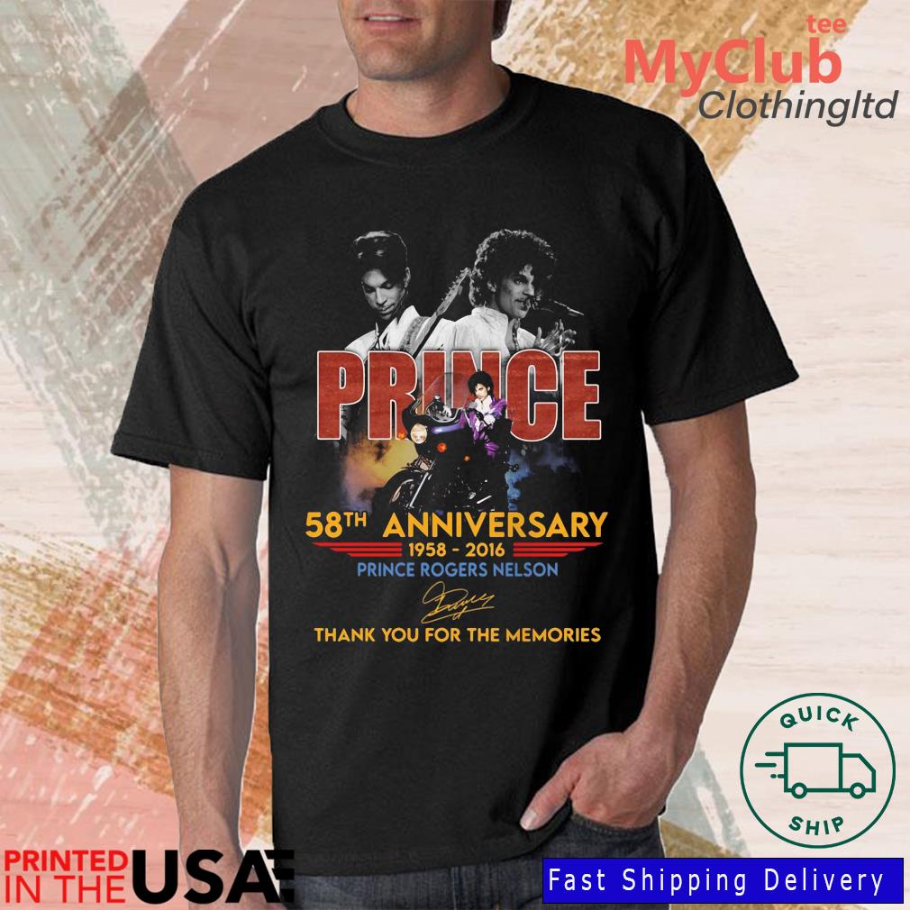 Prince 58th Anniversary 1958 2016 Prince Rogers Nelson Signature Thank You Shirt